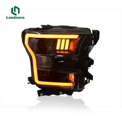 Felendo Full LED Led Head lights For For Ford Ranger F150 2015-2017 Car Front Head Lamp headlight