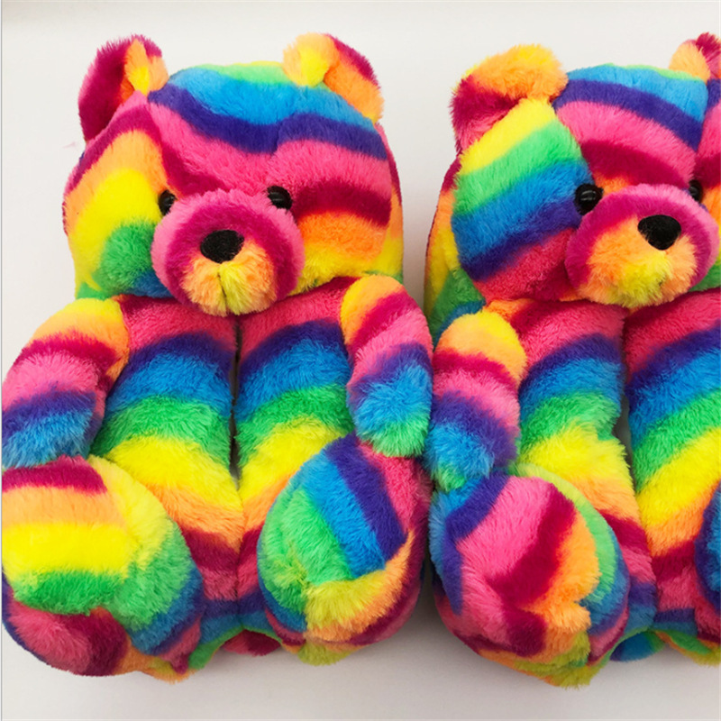 big bear slippers 2024 new arrivals plush fuzzy teddy bear house slippers