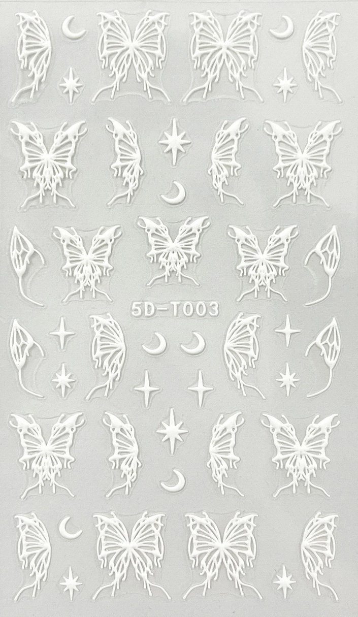 Flowers Series 5d New Design Nail Stickers Popular Embossed Nail Decals For Nail Art Diy