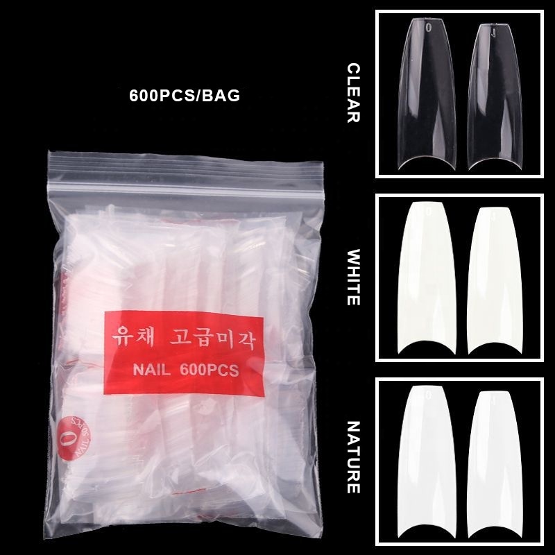 Gel Tips Nail Supplier Half Cover Seamless Glue gelly Nail Tips Long Display Square C Curve Artificial Unique Nail Tips Soft Gel