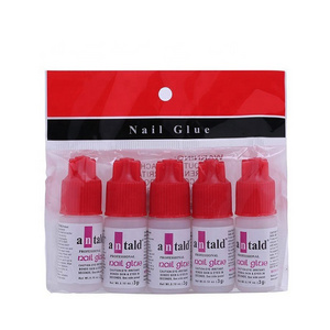 Fast Drying Beauty Cyanoacylate Brush on Nail Glue Super Sticky Professional False Tips Art Decoration Mini Nail Glue 5 Pcs/bag