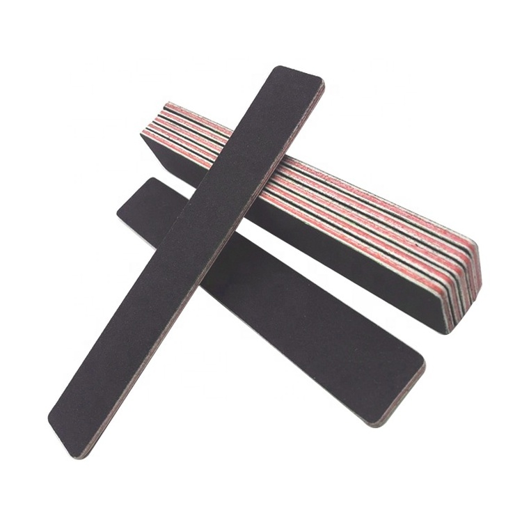 Hot Sale Low Moq Custom Retail Black Color 100/180 Nail Supplies File Square Shape Private Label Nail Files