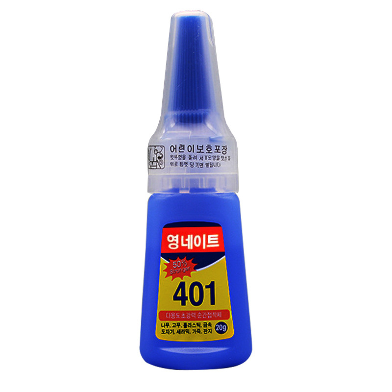 Hot selling acrylic gel adhesive nail super glue 401 manufacture long lasting transparent liquid nail glue professional