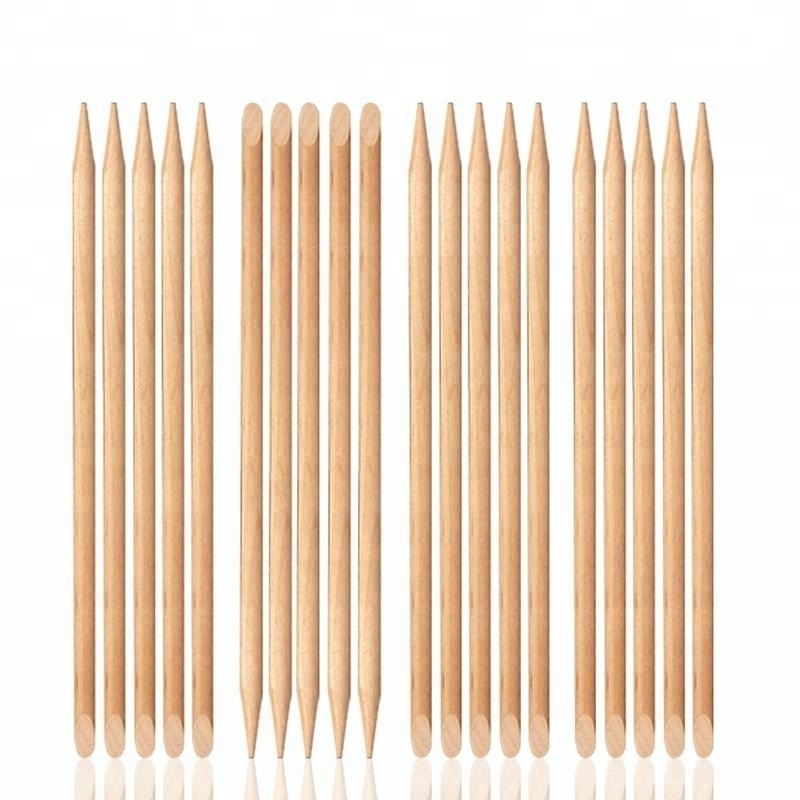 Double ended manicure and pedicure tools orange wooden nail sticks free sample manicure sticks for nail art beauty