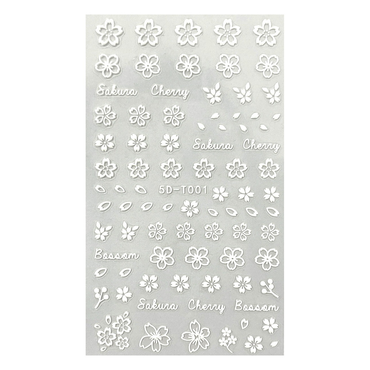 Flowers Series 5d New Design Nail Stickers Popular Embossed Nail Decals For Nail Art Diy