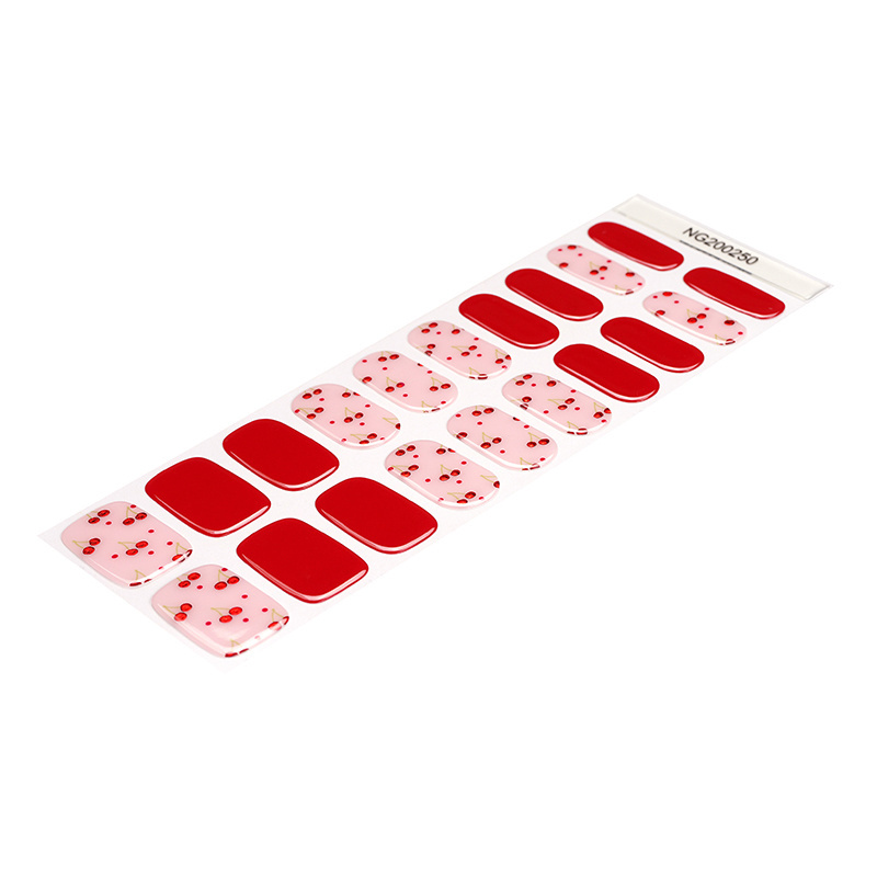 Semi Cured Uv Gel Nail Stickers 20 Real Gel Nail Polish Adhesive Full Wraps Strips