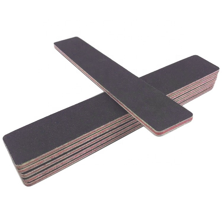 Hot Sale Low Moq Custom Retail Black Color 100/180 Nail Supplies File Square Shape Private Label Nail Files