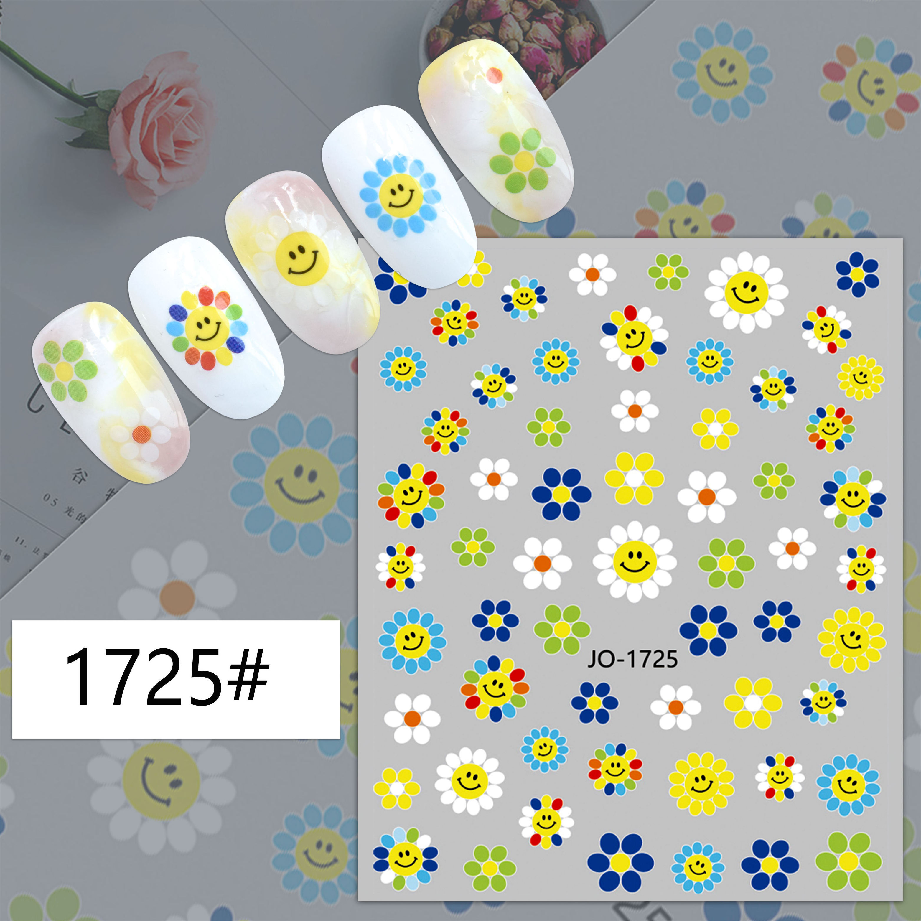 Popular Exquisite Sunflower Daisy Bee Butterfly Nail Art Decals Diy Decorative Stickers