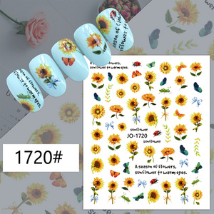 Popular Exquisite Sunflower Daisy Bee Butterfly Nail Art Decals Diy Decorative Stickers