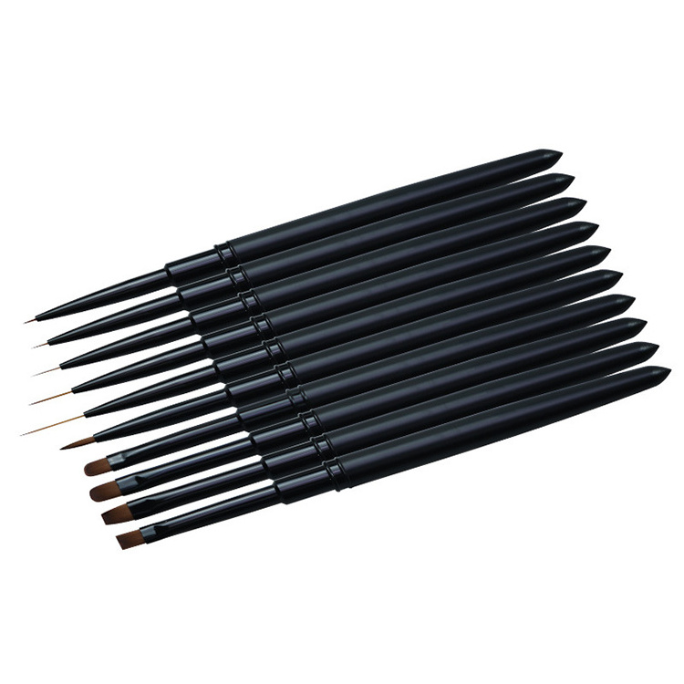 Factory Supplies Private Label OEM Service Nail Tools Matte Black Nail Art Paint Pen Phototherapy Gel Brush Pen