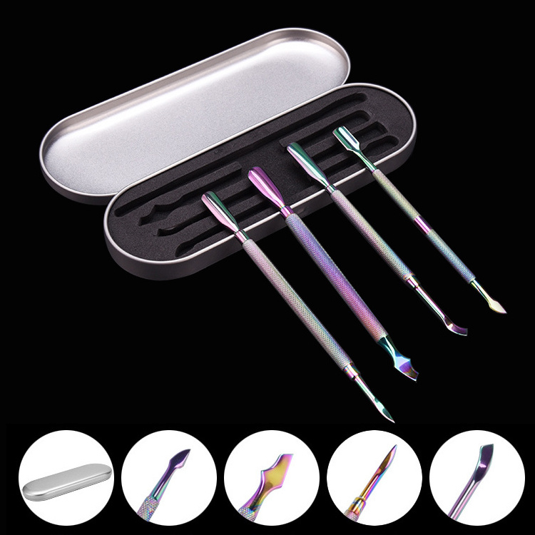 UV Gel Polish Dead Skin Remover Nail Cuticle Pusher Nail Art Manicure Tools Stainless Steel Nail Art Manicure set