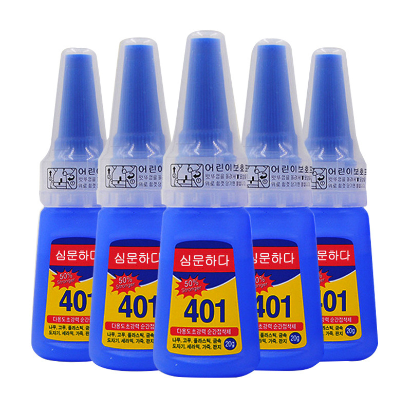 Hot selling acrylic gel adhesive nail super glue 401 manufacture long lasting transparent liquid nail glue professional