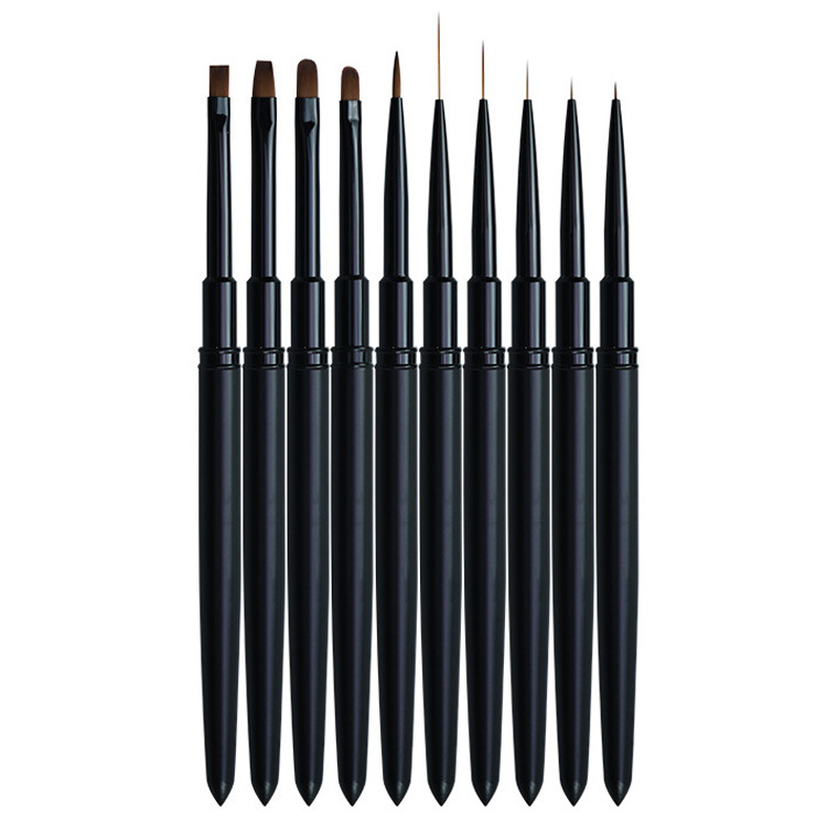 Factory Supplies Private Label OEM Service Nail Tools Matte Black Nail Art Paint Pen Phototherapy Gel Brush Pen