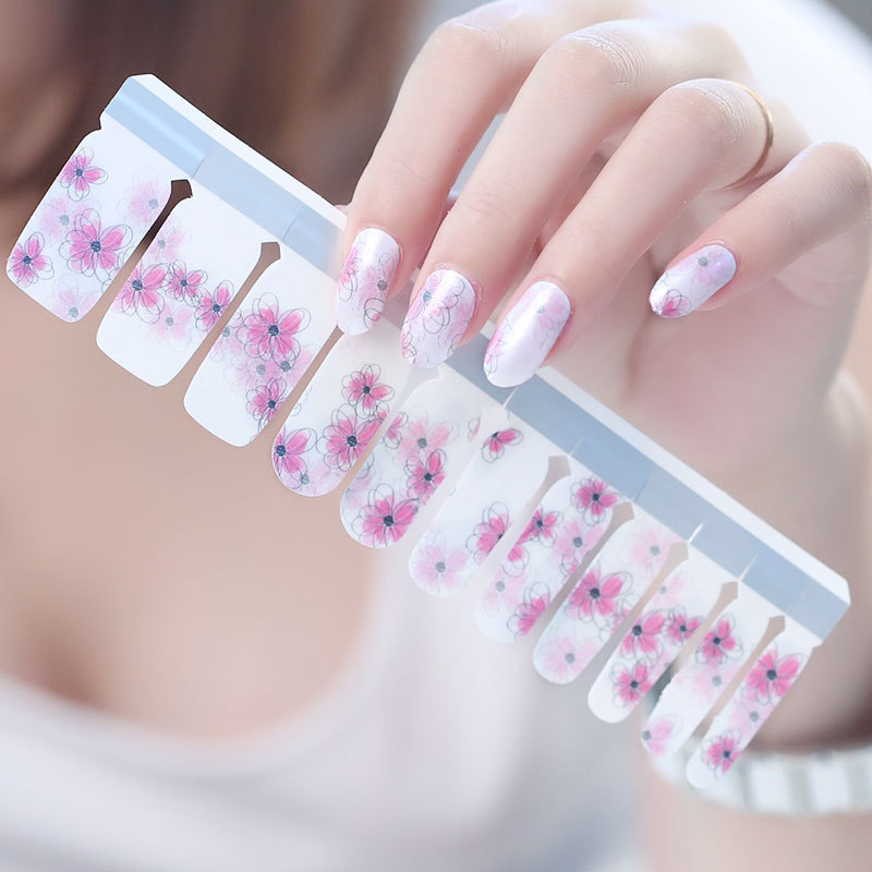 Valentine Lover Semi Cured Gel Money Nail Wrap Sticker Flower Glitter Cute Nail Art Logo Stickers Nail Art Sticker 3d