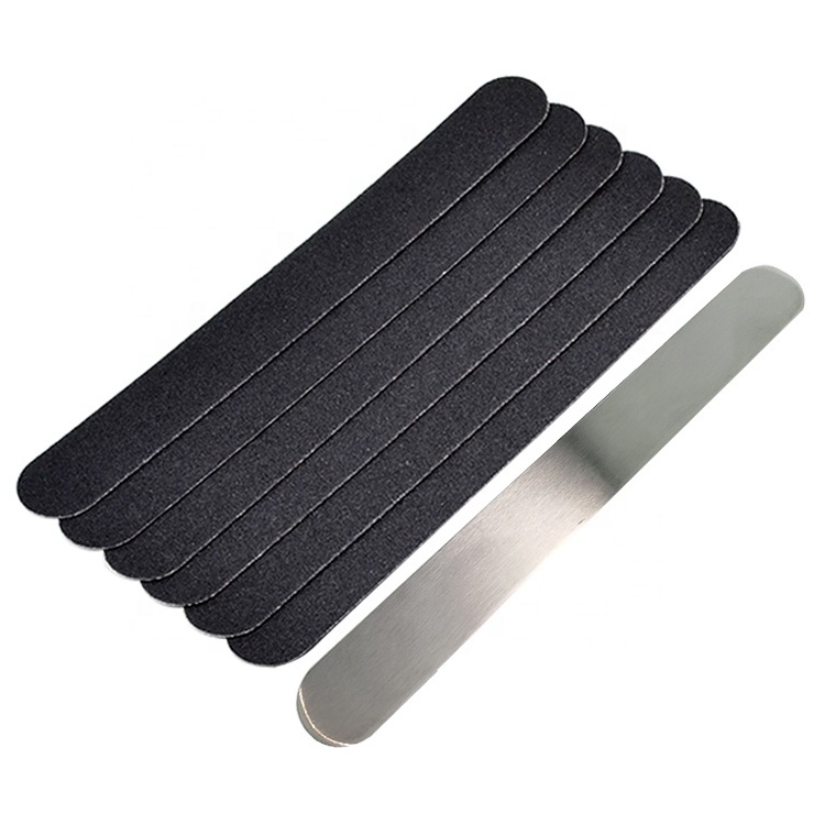 Hot sell professional reusable manicure pedicure stainless steel handle metal nail file with replaceable sandpaper