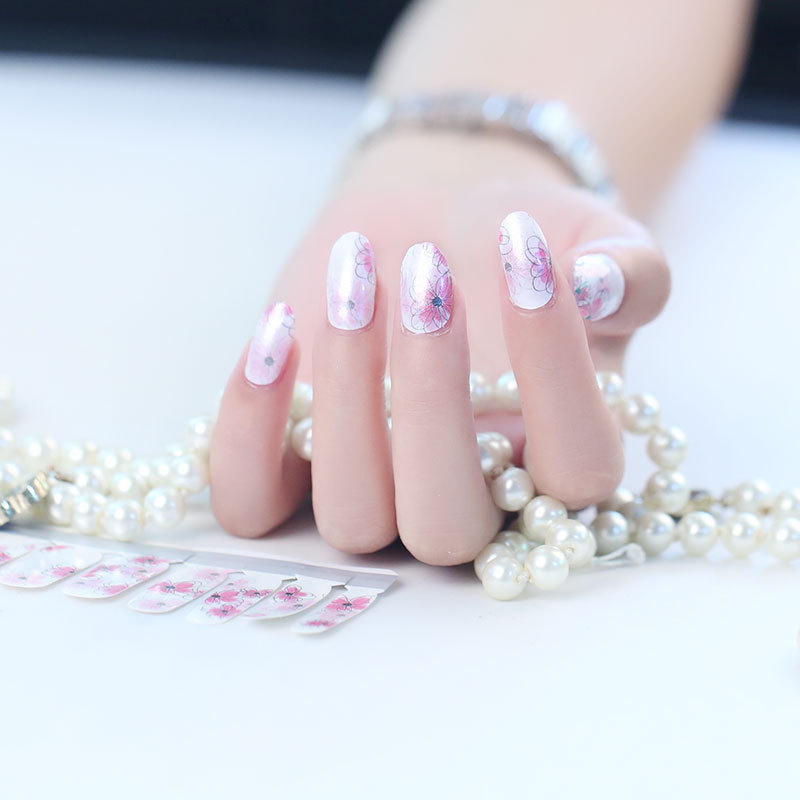 Valentine Lover Semi Cured Gel Money Nail Wrap Sticker Flower Glitter Cute Nail Art Logo Stickers Nail Art Sticker 3d