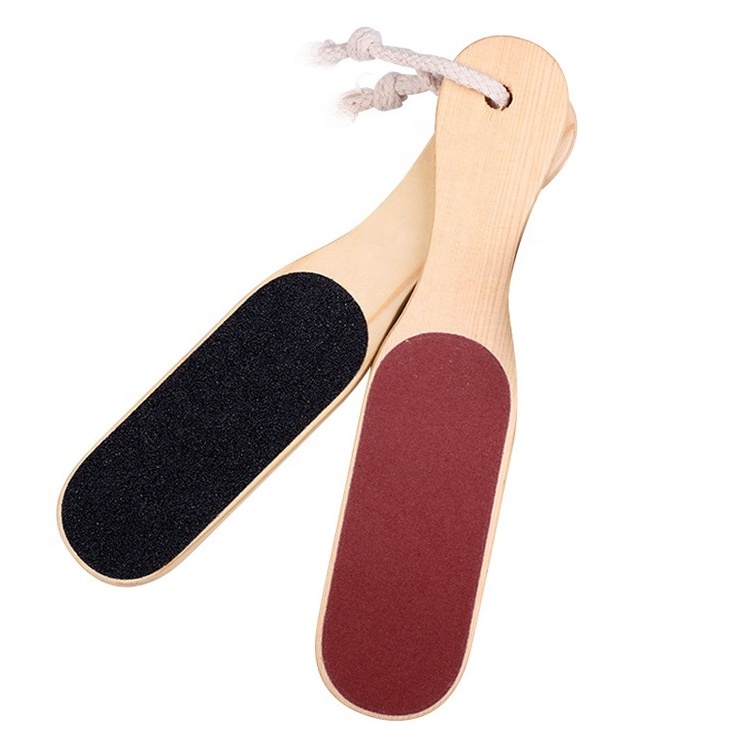 Wholesale Factory Price Dead Skin Remover Pedicure Sandpaper Foot File Double Sides Wooden Handle Foot File