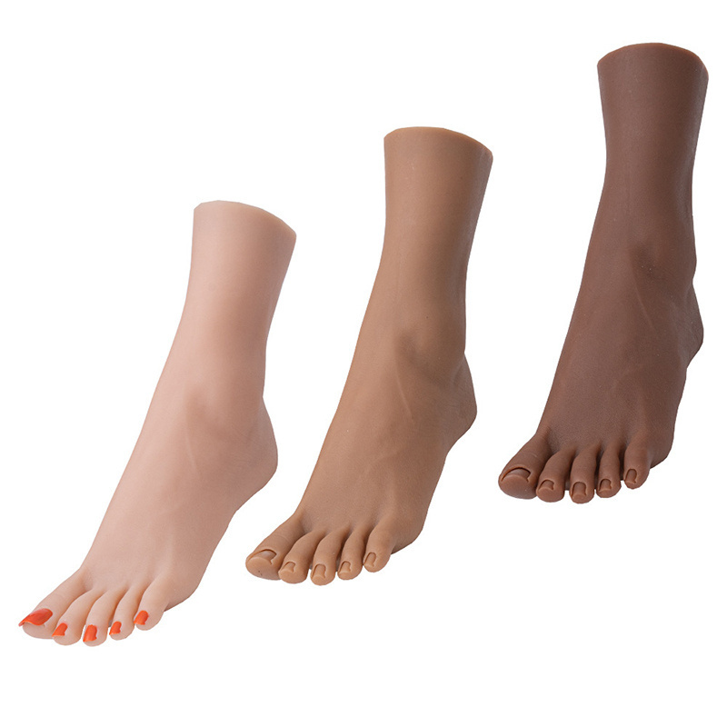 Silicone Foot Mannequin Training Display Nail Practice False Foot Prosthesis Model Fake Silicone Foot