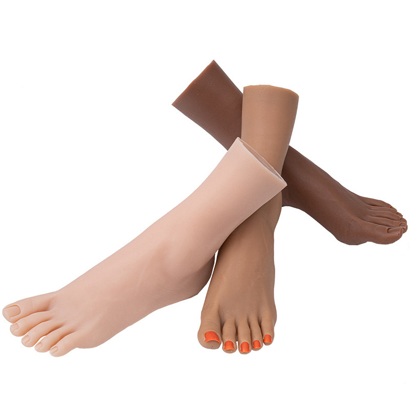 Silicone Foot Mannequin Training Display Nail Practice False Foot Prosthesis Model Fake Silicone Foot