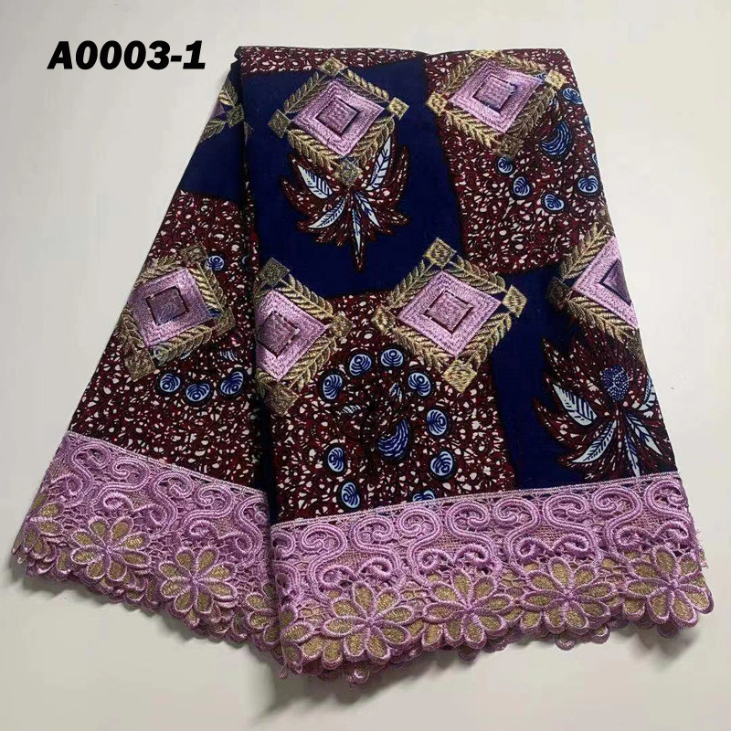 2019 Hot sale african dress lady embroidery wax print fabric wax guipure lace fabrics and ankara