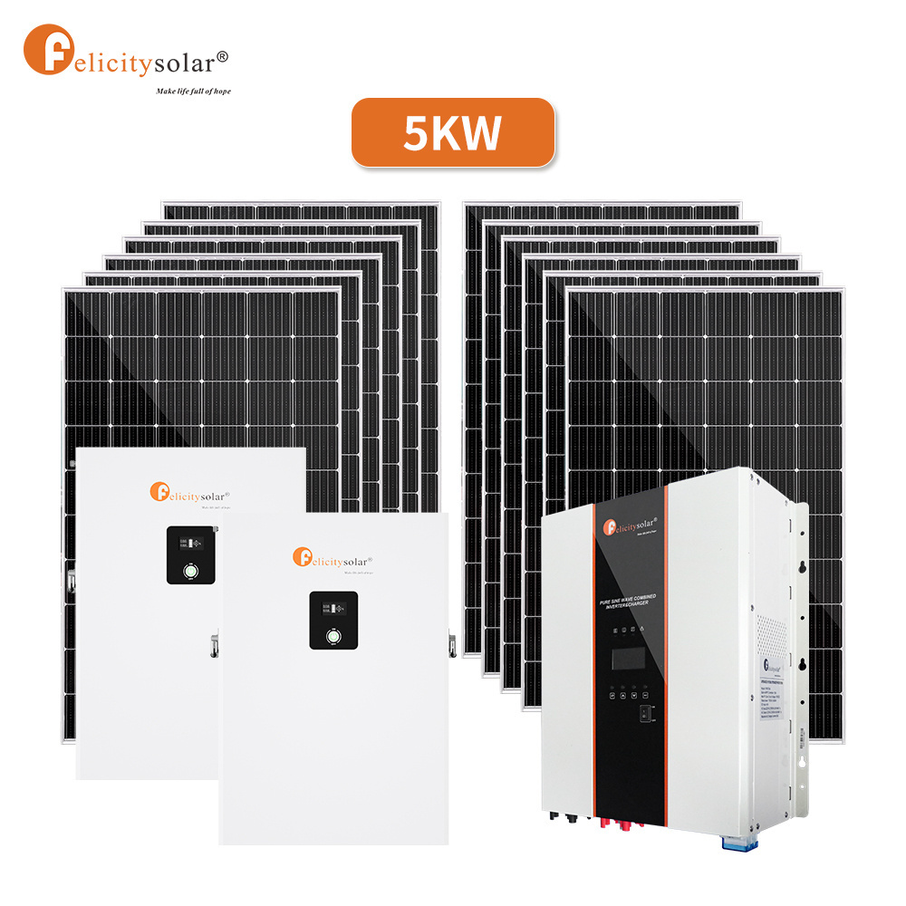 Felicitysolar energy saving 5kw home solar kits with inverter 5000w