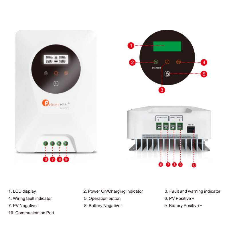 felicitysolar 30 60 80 100 120 40 amp mppt solar charge controller