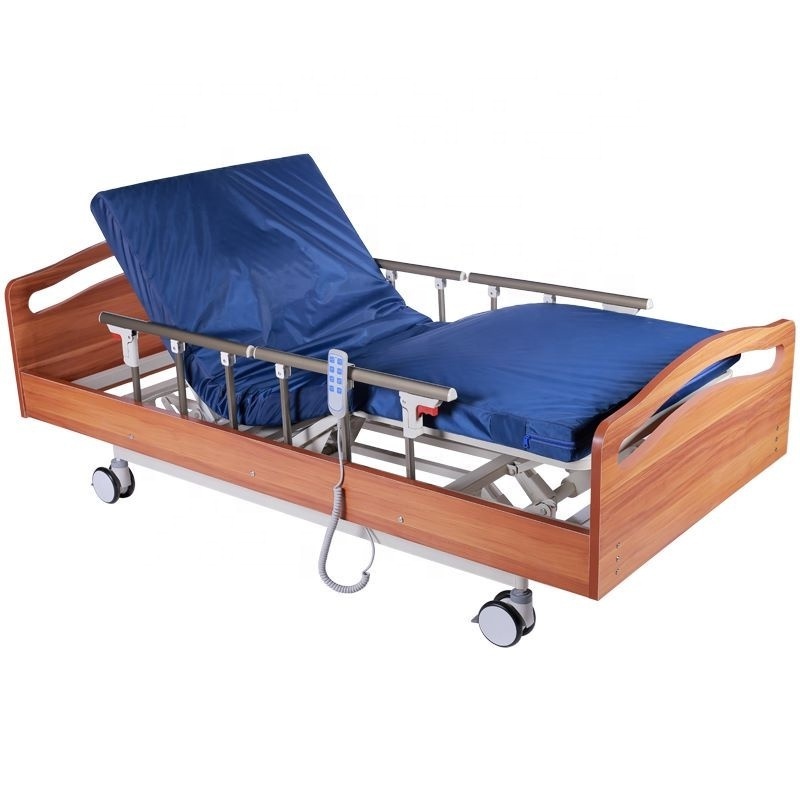 Electric VIP Hospital Bed Home Care Wooden Nursing Bed