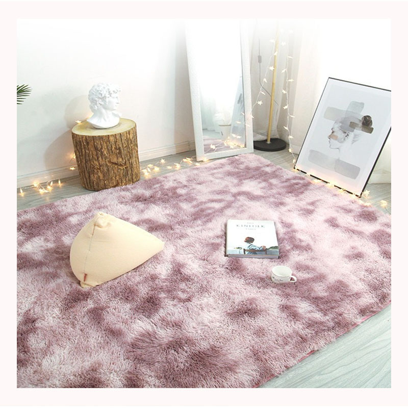 Long pile soft shaggy colorful PV Carpet for living room plush shaggy carpet custom rainbow rugs for kids