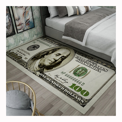 US Dollars 3D Digital Printed Carpets Living Room Carpets Non-Slip Money Printed Area Rugs Dollar Room Rugs