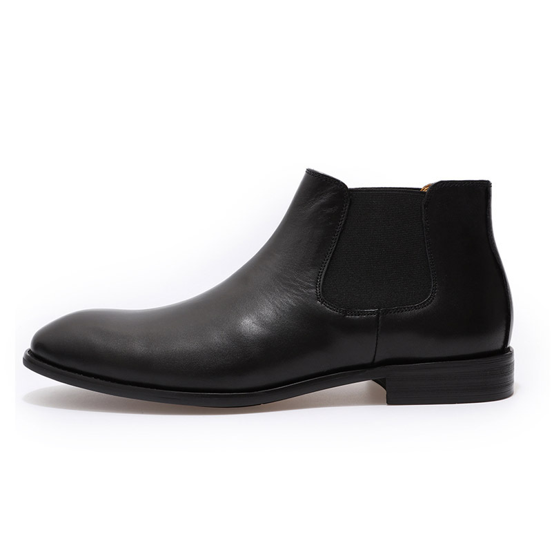 italian chelsea genuine leather slip on men boots