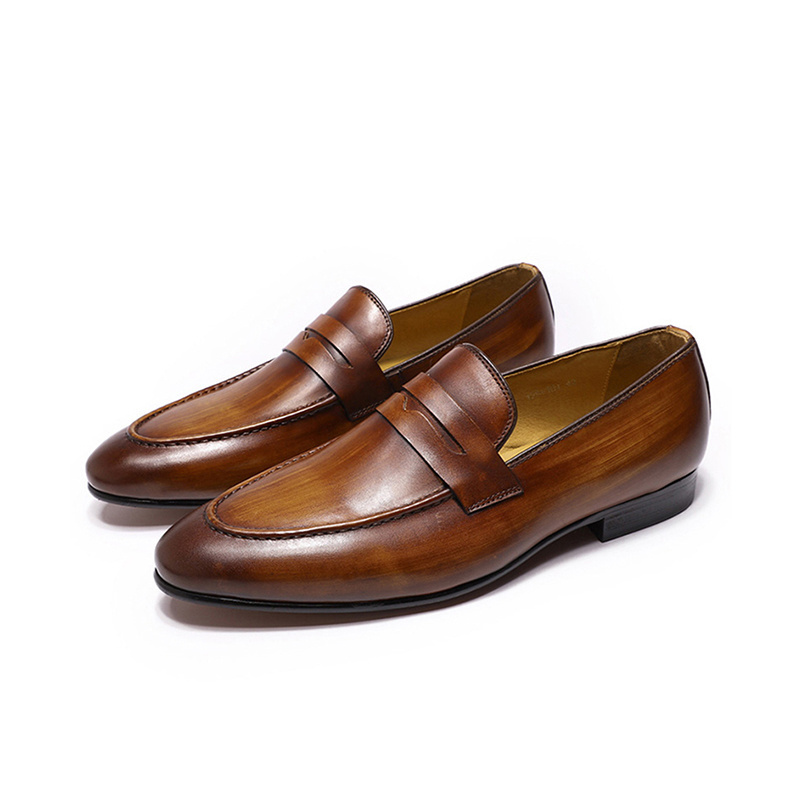 Italian driver unique loafers genuine leather shoes for men casual