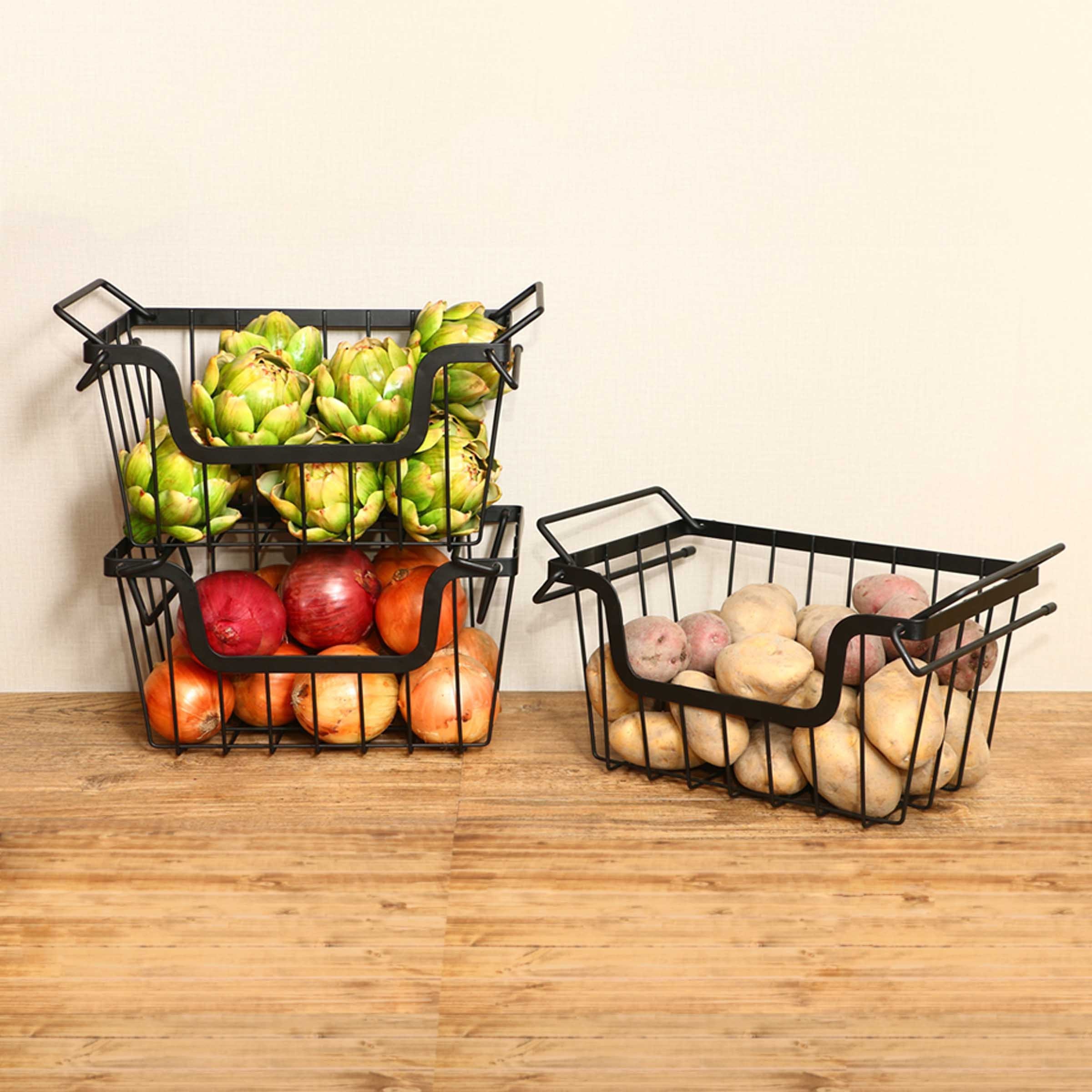 Small Under Shelf Hanging Wire Basket Stair Basket Storage Baskets