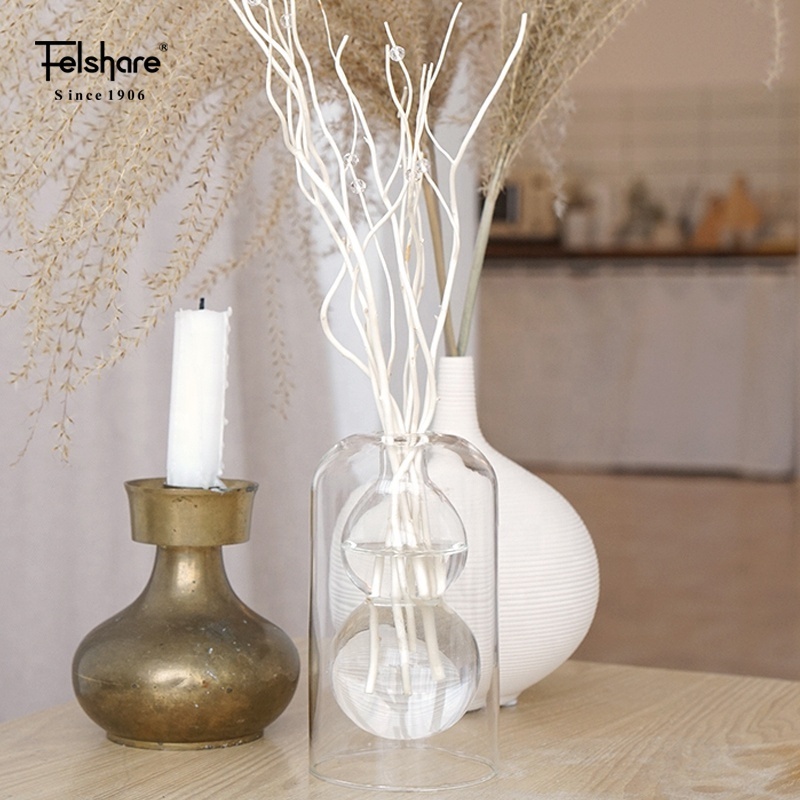 Wholesale Clear Bottle Reed Diffuser with Willow Stick and Box Luxury Reed Diffuser Home Fragrance