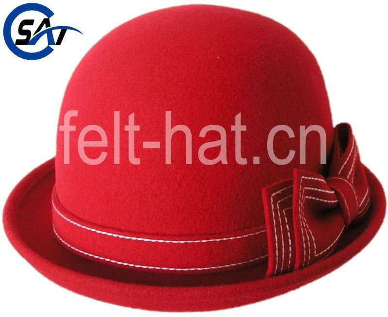 2013winter fashion women wool felt roll brim bowler derby hat