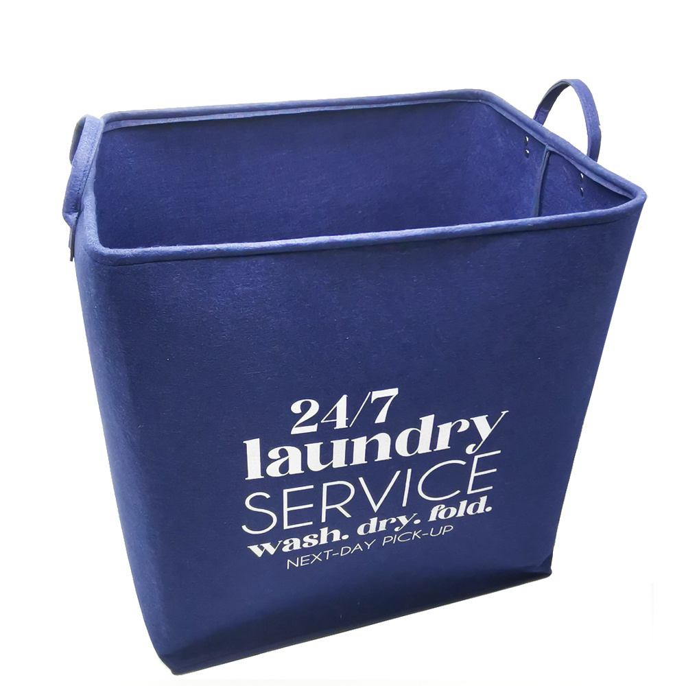 Large Laundry Basket Sturdy Felt Storage Bins Foldable Nursery Hamper Freestanding Laundry Room Organization Container