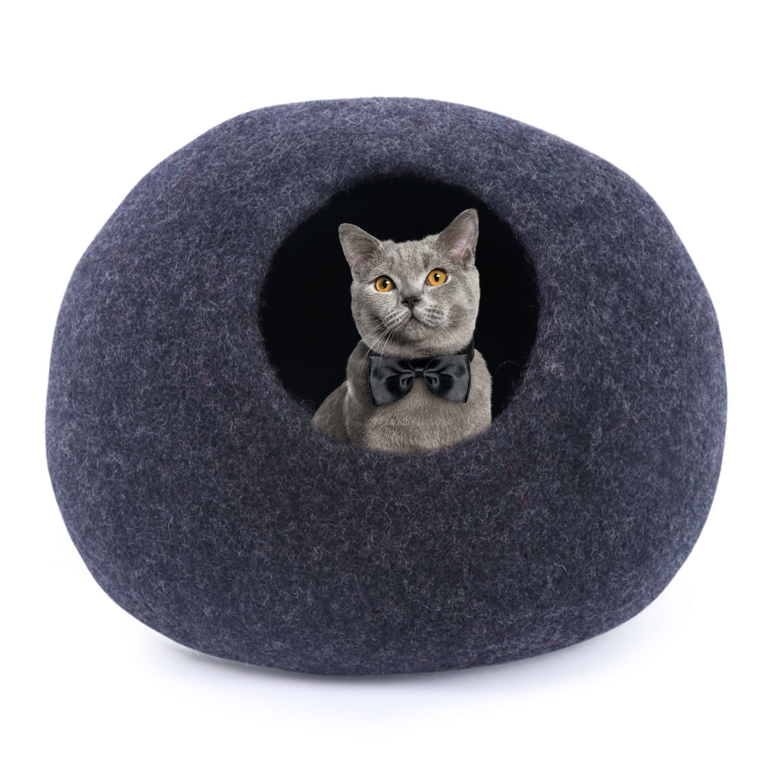 Charcoal Cat Cave-Felt Cat Cave-Premium Felt Cat Bed Cave