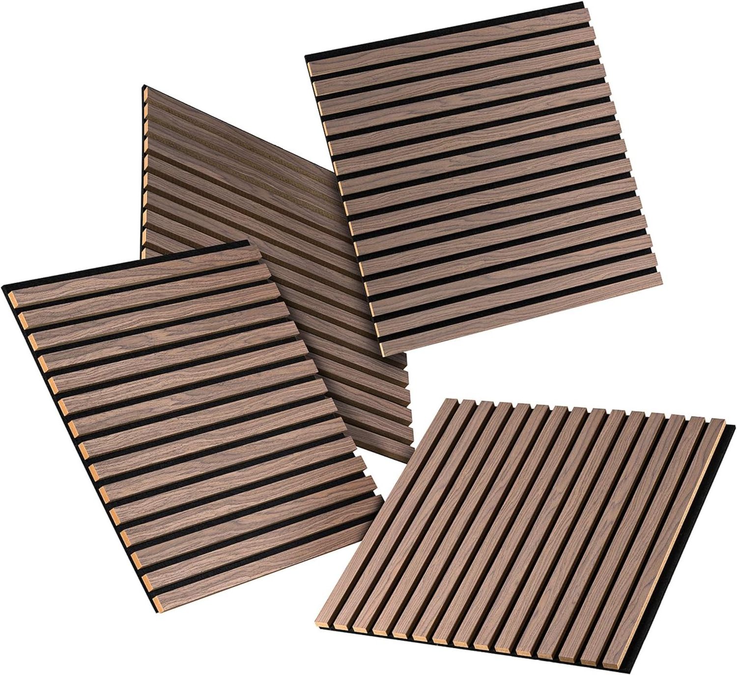 60 x 60 cm Oak akupanel Acoustic Panels Wood Wall Panels 3D MDF Slat Wall Wood Veneer on Acoustic Felt