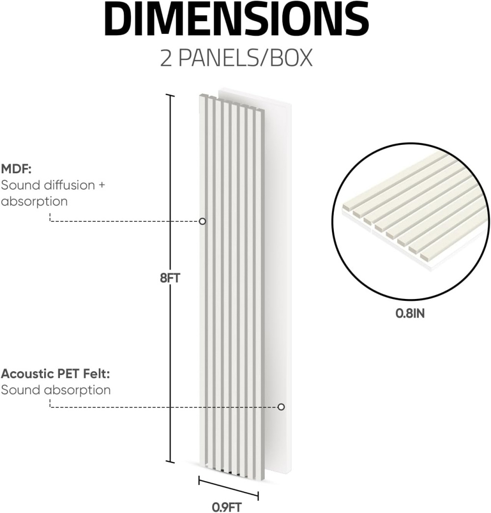 3 side veneer Akupanel White acoustic panels Diffusion Soundproofing Interior Wall Paneling white wooden slat acoustic panel