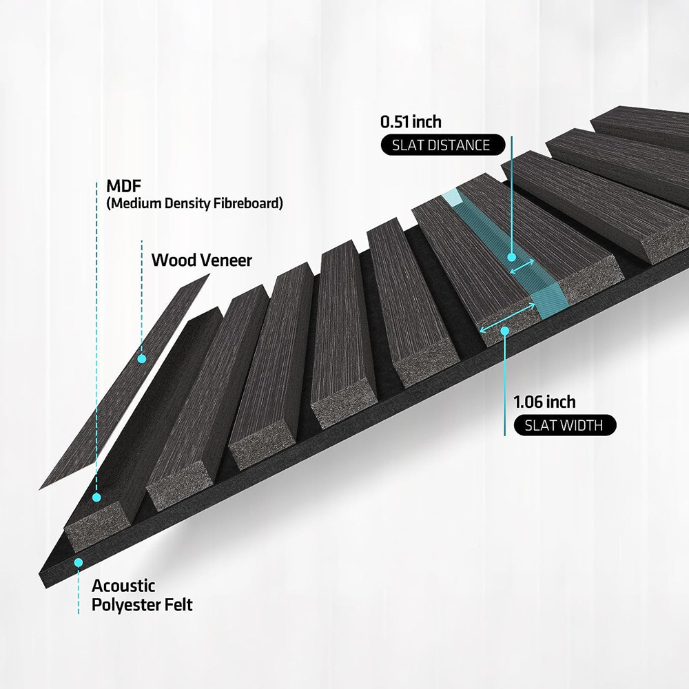 MDF natural wood strip wall panels Custom Akupanel slat acoustic panel Wooden Acoustic Panels