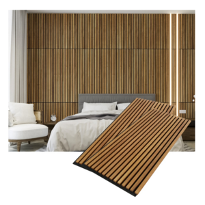 Oak Veneer Akupanel acoustic panels wood fibre diffusers Wooden Slat Wall perforated wooden acoustic panels