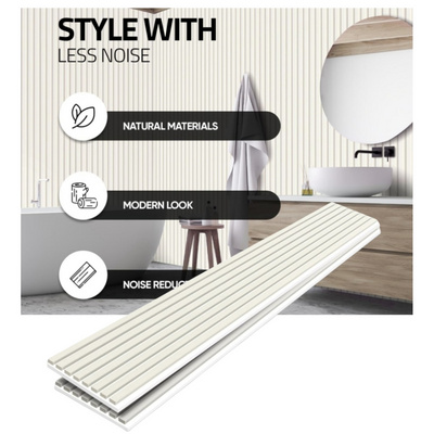 3 side veneer Akupanel White acoustic panels Diffusion Soundproofing Interior Wall Paneling white wooden slat acoustic panel