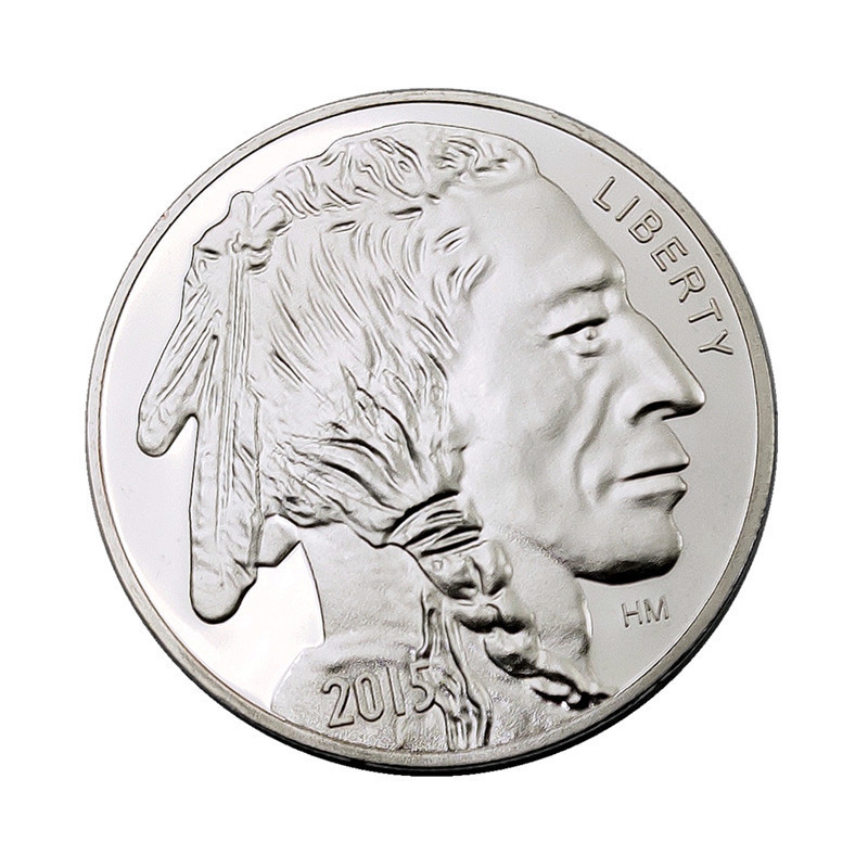 Customization 2015 Liberty Coin 999 Fine Silver Plated Bullion Round Buffalo Coin Metal Souvenir challenge Coin