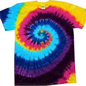 Multi Colored Men's 100%Cotton Tie Dye T Shirts In Bulk quantity quick dry breathable best design tie dye t-shirts customized