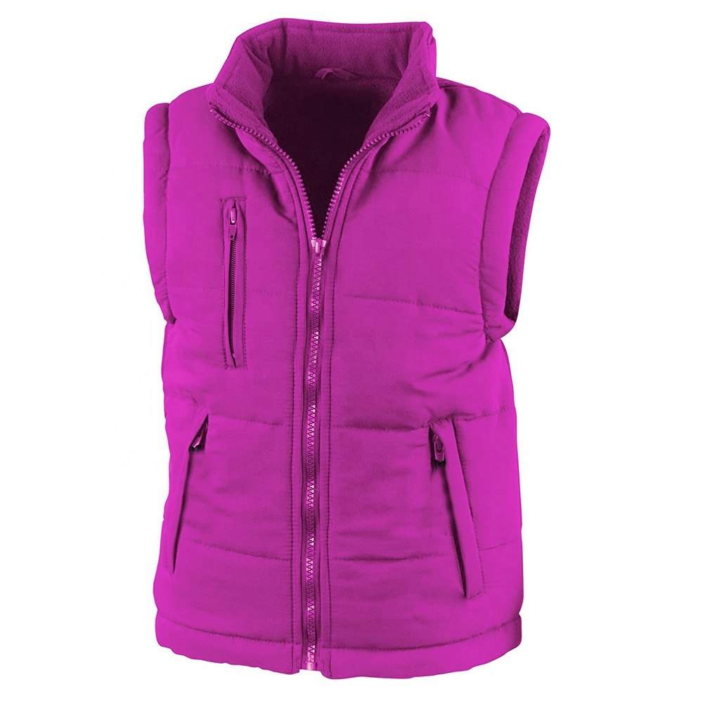 Fashion Winter Zipper Sleeveless Black Quilted vests Breathable Down Windproof Puffer vests customized logo puffer vests