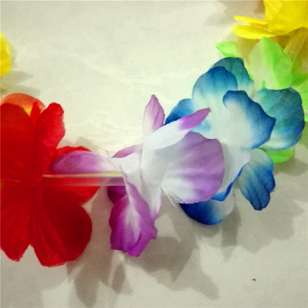 Hawaii Led Flower Garland Necklace Lei 2 Artificial Flower Wholesale Flower Leis Hawaiian Kukui Nut Lei Necklace