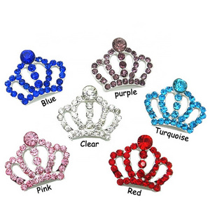 30x25mm Tiara Princess Crown Crystal Rhinestone Buttons in silver Flat Backs Metal Embellishment