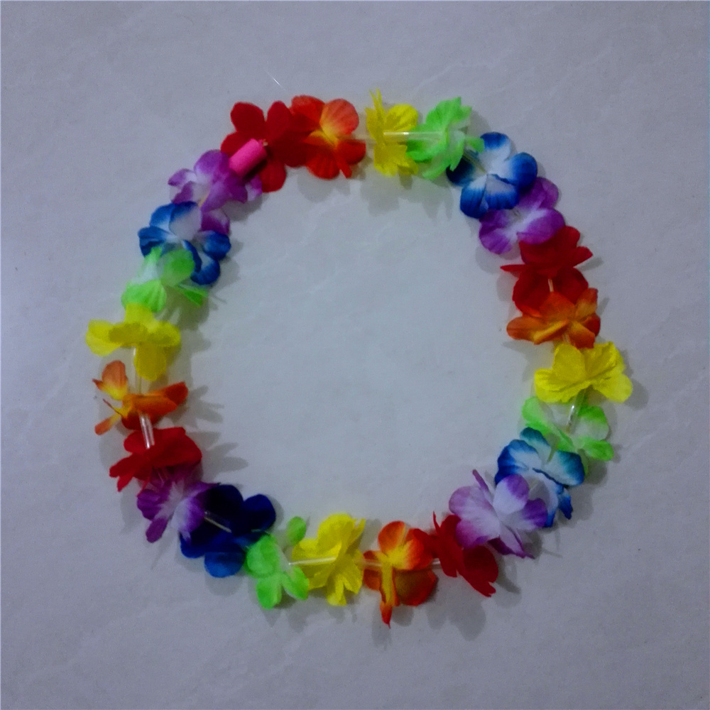 Hawaii Led Flower Garland Necklace Lei 2 Artificial Flower Wholesale Flower Leis Hawaiian Kukui Nut Lei Necklace