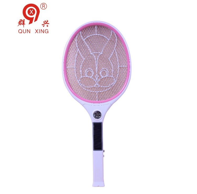 QX-905# Solar Energy Charging and Lithium Battery Mosquito swatter/rechargeable mosquito racket/Electric mo