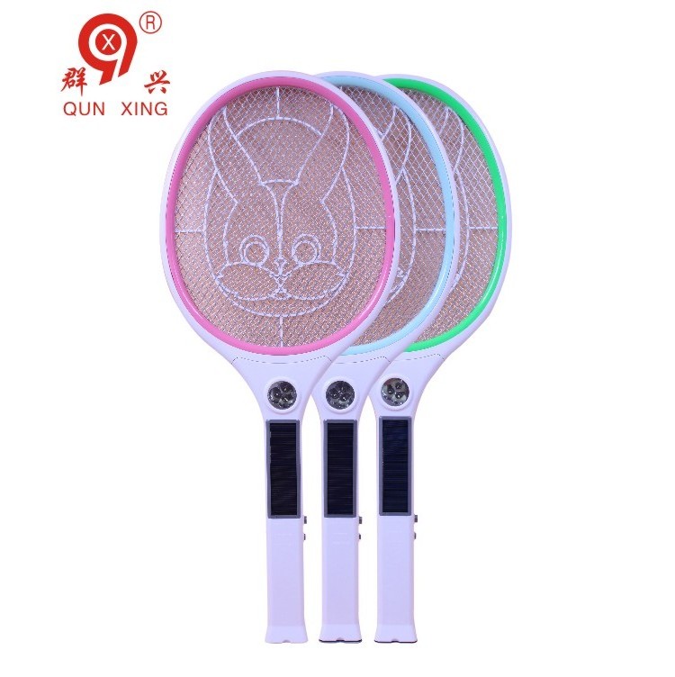 QX-905# Solar Energy Charging and Lithium Battery Mosquito swatter/rechargeable mosquito racket/Electric mo