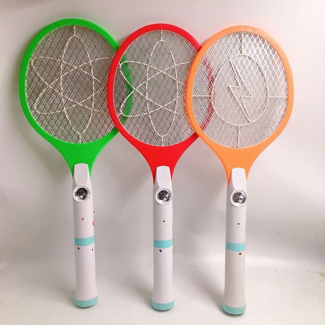 Eco-friendly rechargeable leather fly swatter safe electric mosquito bat parts best mata moscas electronics